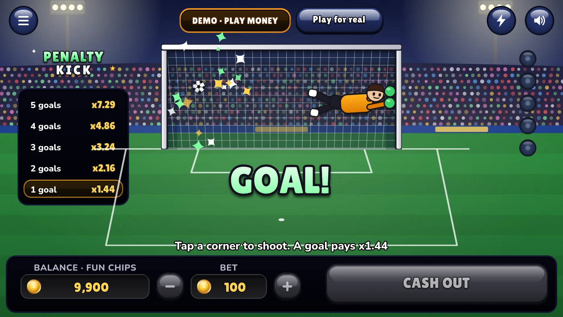 Beat the keeper to score and climb the ladder